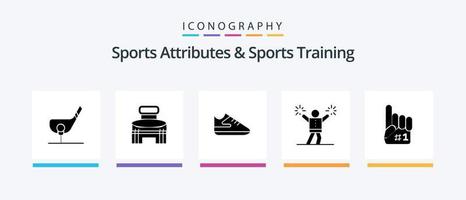 sport- attributen en sport- opleiding glyph 5 icoon pak inclusief fanaticus. aanmoedigen. sport. cheerleaden. sport. creatief pictogrammen ontwerp vector