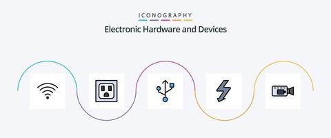 apparaten lijn gevulde vlak 5 icoon pak inclusief . flash. Vermelding vector