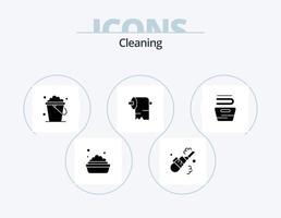 schoonmaak glyph icoon pak 5 icoon ontwerp. wassen. kleren. schoonmaak. schoonmaak. papier vector