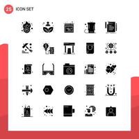 25 gebruiker koppel solide glyph pak van modern tekens en symbolen van Cadeau geschenk persoon Kerstmis toenemen bewerkbare vector ontwerp elementen