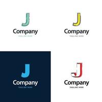 brief j groot logo pak ontwerp creatief modern logos ontwerp voor uw bedrijf vector