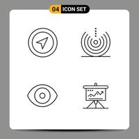 mobiel koppel lijn reeks van 4 pictogrammen van plaats biologie pin laten vallen laboratorium bewerkbare vector ontwerp elementen