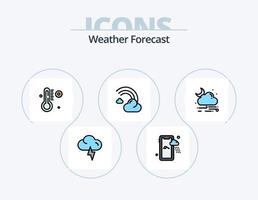 weer lijn gevulde icoon pak 5 icoon ontwerp. nacht. klimaat. regen. regen. temperatuur vector