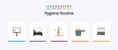 hygiëne routine- vlak 5 icoon pak inclusief katoen. knoppen. schoonmaak. schoonheid. graadmeter. creatief pictogrammen ontwerp vector