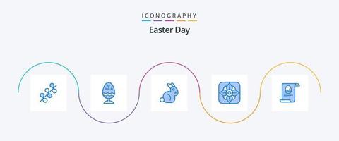 Pasen blauw 5 icoon pak inclusief aster. het dossier. voedsel. natuur. bloem vector