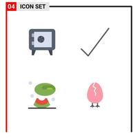 4 gebruiker koppel vlak icoon pak van modern tekens en symbolen van geld kip controleren meloen baby bewerkbare vector ontwerp elementen