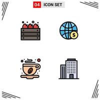 4 creatief pictogrammen modern tekens en symbolen van landbouw koffie kop landbouw dollar koffie bewerkbare vector ontwerp elementen