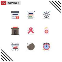 9 gebruiker koppel vlak kleur pak van modern tekens en symbolen van oncologie winkel stad online reclame bewerkbare vector ontwerp elementen