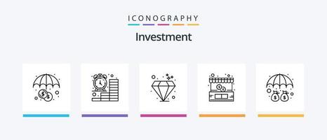 investering lijn 5 icoon pak inclusief investering. financiering. goud. bescherming. geld. creatief pictogrammen ontwerp vector