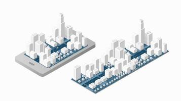 3D-kaart isometrische stad vector