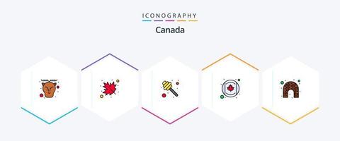 Canada 25 gevulde lijn icoon pak inclusief glans. Canada. dipper. vlag. Canada vector