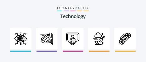 technologie lijn 5 icoon pak inclusief technologie. pot. auto. thee. camera. creatief pictogrammen ontwerp vector