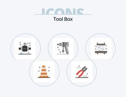 gereedschap vlak icoon pak 5 icoon ontwerp. hulpmiddelen. bouw. bouw. hulpmiddel. perforator vector