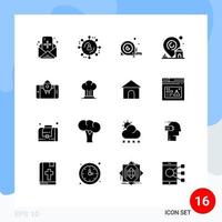 reeks van 16 modern ui pictogrammen symbolen tekens voor mobiel echt landgoed hoek huis plaats bewerkbare vector ontwerp elementen