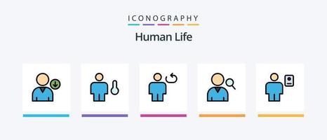 menselijk lijn gevulde 5 icoon pak inclusief Bewerk. menselijk. lichaam. envelop. avatar. creatief pictogrammen ontwerp vector