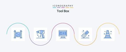 gereedschap blauw 5 icoon pak inclusief bouw. tang. architectuur. tang. planning vector