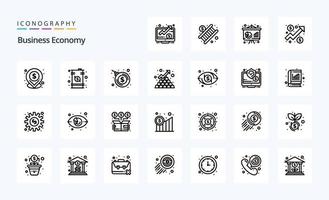 25 economie lijn icoon pak vector