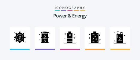 macht en energie glyph 5 icoon pak inclusief recyclen. afval. accu. energie. stroom. creatief pictogrammen ontwerp vector