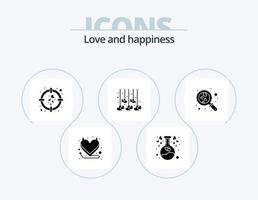 liefde glyph icoon pak 5 icoon ontwerp. zoeken. hart. liefde. bruiloft. hart vector