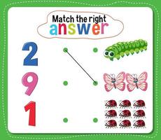 match de juiste antwoordactiviteit voor kinderen vector