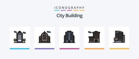 stad gebouw lijn gevulde 5 icoon pak inclusief . cologie. Canada. creatief pictogrammen ontwerp vector