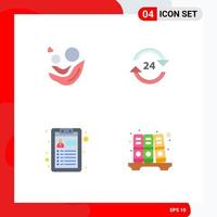 4 vlak icoon concept voor websites mobiel en apps moeder onderhoud dag hotel CV bewerkbare vector ontwerp elementen