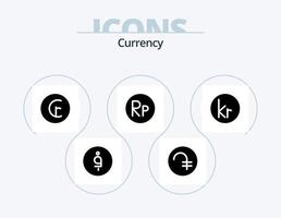 valuta glyph icoon pak 5 icoon ontwerp. Indonesisch . munt . geld. contant geld vector