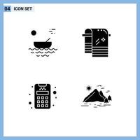 reeks van 4 modern ui pictogrammen symbolen tekens voor boot kaart rivier- droog machine bewerkbare vector ontwerp elementen