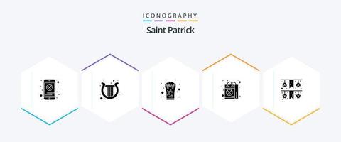 heilige Patrick 25 glyph icoon pak inclusief winkelen. heilige. wijn. aankoop. drinken vector