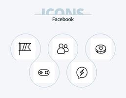 facebook lijn icoon pak 5 icoon ontwerp. teken. gevoel. golfbal. flauwvallen. emoji vector