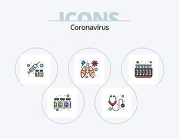 coronavirus lijn gevulde icoon pak 5 icoon ontwerp. niet toestaan. reizen. strand. infrarood. geneeskunde vector