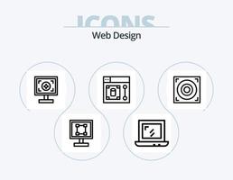 web ontwerp lijn icoon pak 5 icoon ontwerp. downloaden. web. web. vlieg. ontwerp vector