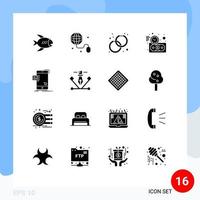 reeks van 16 modern ui pictogrammen symbolen tekens voor ogenblik bulk medeplichtig tijd investering bewerkbare vector ontwerp elementen