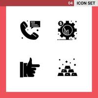 pictogram reeks van 4 gemakkelijk solide glyphs van telefoontje instelling communicatie bedrijf Leuk vinden bewerkbare vector ontwerp elementen