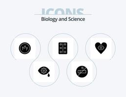 biologie glyph icoon pak 5 icoon ontwerp. . . laboratorium. liefde. oog vector