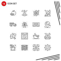 16 gebruiker koppel schets pak van modern tekens en symbolen van busje ijs room roos mes besnoeiing bewerkbare vector ontwerp elementen