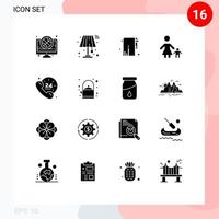 16 creatief pictogrammen modern tekens en symbolen van moeder kind Wifi familie handdoek bewerkbare vector ontwerp elementen
