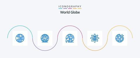 wereldbol blauw 5 icoon pak inclusief internetten. globaal. wereldbol. instelling. internet vector