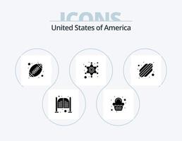 Verenigde Staten van Amerika glyph icoon pak 5 icoon ontwerp. Amerikaans. ster. viering. politie. Amerikaans bal vector
