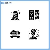 pictogram reeks van 4 gemakkelijk solide glyphs van avatar olie dame amusement verontreiniging bewerkbare vector ontwerp elementen