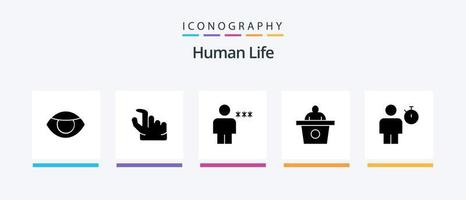 menselijk glyph 5 icoon pak inclusief menselijk. avatar. blok. toespraak. conferentie. creatief pictogrammen ontwerp vector