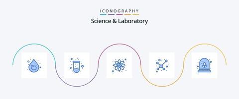 wetenschap blauw 5 icoon pak inclusief . groei. natuurkunde. experimenteel groei. molecuul vector