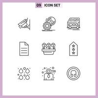 9 creatief pictogrammen modern tekens en symbolen van bloem gebruiker DVD gegevens voertuig bewerkbare vector ontwerp elementen