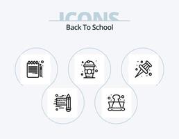 terug naar school- lijn icoon pak 5 icoon ontwerp. onderwijs. drankje. onderwijs. slijper. onderwijs vector