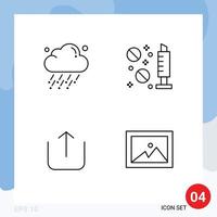 mobiel koppel lijn reeks van 4 pictogrammen van wolk omhoog wind geneeskunde album bewerkbare vector ontwerp elementen