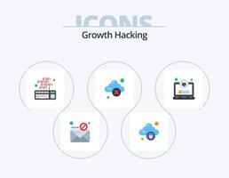 hacken vlak icoon pak 5 icoon ontwerp. account. fout. internetten. wolk opslag. scripting vector