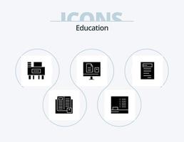 onderwijs glyph icoon pak 5 icoon ontwerp. school. leren. onderwijs. vector