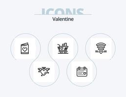 Valentijn lijn icoon pak 5 icoon ontwerp. liefde. hart. geluk. trouw. sms vector