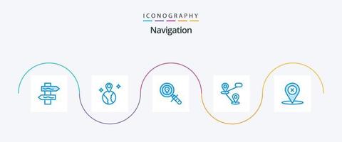 navigatie blauw 5 icoon pak inclusief . plaats. zoeken. navigatie. kaart vector