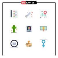9 vlak kleur concept voor websites mobiel en apps nacht geschenk web parochie kerk bewerkbare vector ontwerp elementen